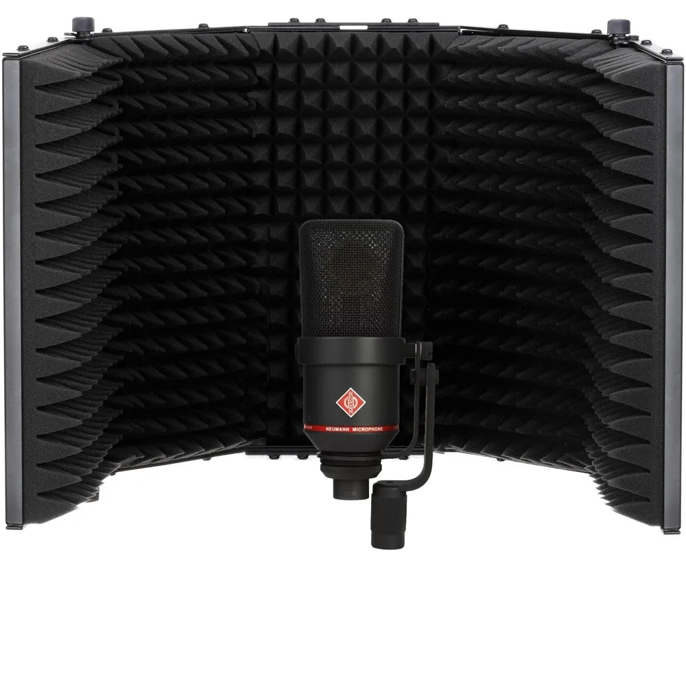 TLM 170 R Large-Diaphragm Multipattern Condenser Microphone (Black) Bundle with Auray RF-5P-B Reflection Filter and Reflection Filter Tripod Mic Stand