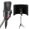 TLM 170 R Large-Diaphragm Multipattern Condenser Microphone (Black) Bundle with Auray RF-5P-B Reflection Filter and Reflection Filter Tripod Mic Stand