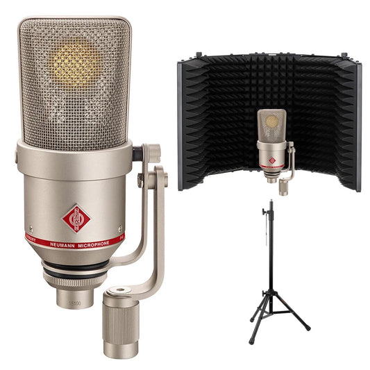 TLM 170 R Large-Diaphragm Multipattern Condenser Microphone (Nickel) Bundle with Auray RF-5P-B Reflection Filter and Reflection Filter Tripod Mic Stand