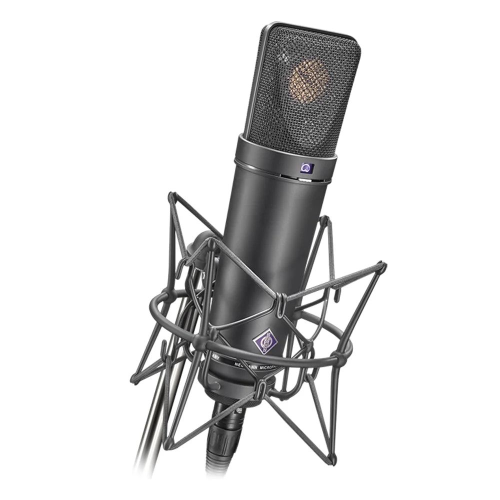 U 87 Ai Condenser Microphone (Studio Set, Black) with RF-5P-B Reflection Filter & Reflection Filter Mic Stand Bundle