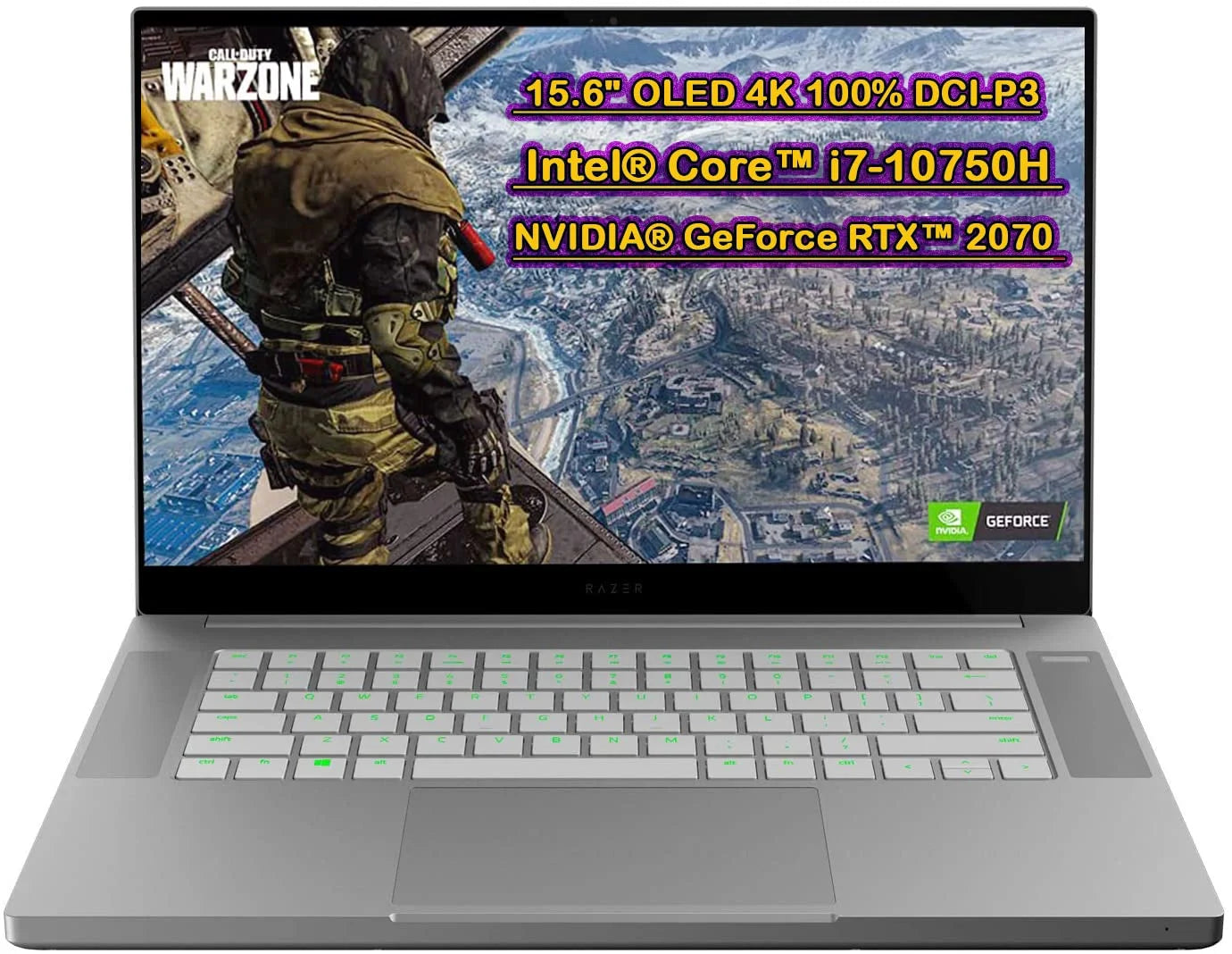 Blade 15 Base Gaming Laptop, Core I7-10750H, NVIDIA Geforce RTX 2070 Max-Q, 15.6" 4K OLED, 32GB RAM, 2048GB SSD, Chroma R, Thunderbolt 3, Bluetooth, Programmable Keyboard, Windows10