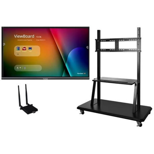 Viewboard IFP8650-E2, 4K Interactive Display with Wifi Adapter and Mobile Trolley Cart, 350 Cd/M2, 86"